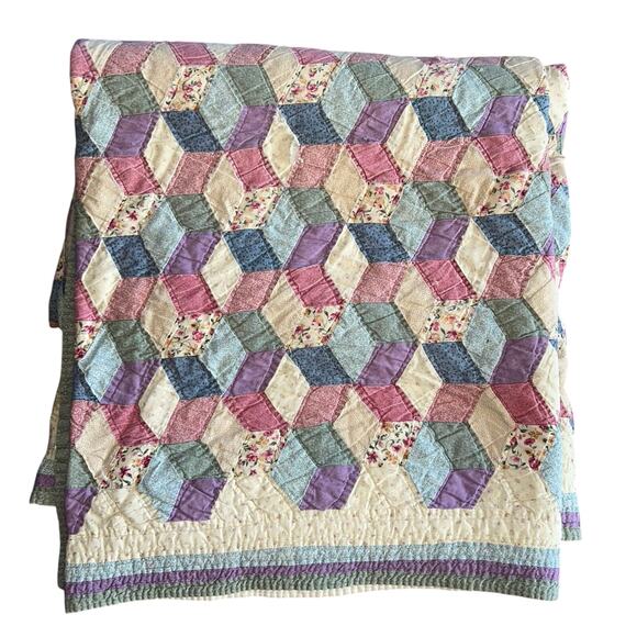 Vintage Arch Quilts Handmade Quilt 80x78” Patchwork Bedspread - Picture 1 of 13